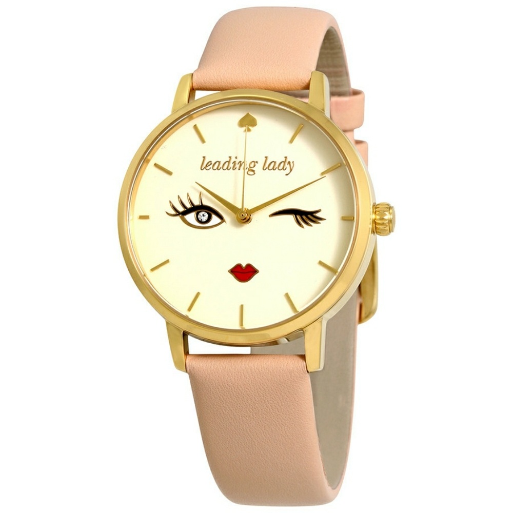 Kate Spade 😉 Wink face vachetta leather watch - Picture 1 of 4